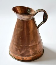 ANTIQUE VICTORIAN COPPER 1 GALLON MEASURING JUG PITCHER STAR MARK c1860