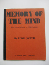 MEMORY OF THE MIND Eddie Joseph AN INNOVATION IN MENTALISM Supreme Magic 1970's?
