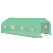 Outsunny 6 x 3M Walk in Polytunnel Greenhouse Large Outdoor Grow House w/ Door
