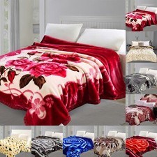 Heavy Weight 2 PLY Soft Warm Blanket Reversible Bed Throw King Size Comforter