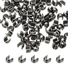 Zipper Slider Retainers [100pcs] - #5 U Shape Top Stoppers - [Gun Black]