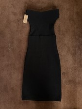 RRP €3680 ALAIA Knitted Dress FR40 Wool Blend Sleeveless Cowl Neck