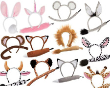 Kids Animal Ears Tail Zoo Girls Boys Fancy Dress Outfit Accessory Set Costume
