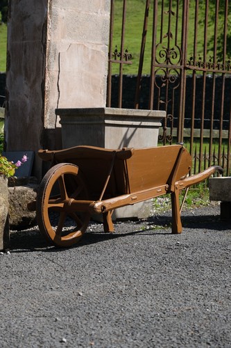Antique timber wheelbarrow - antique,