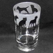 Engraved 'BORDER TERRIER' highball glass-Unique & personal Border Terrier gift!
