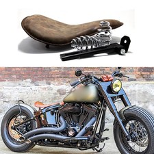 Brown Bobber Solo Seat Driver Seat w/ Springs For Harley Bobber Chopper Custom
