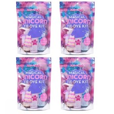 4x Tie Dye Kit - 12 Magical Colours with Gloves, Bands & Sheet for Arts & Crafts