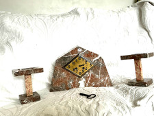 Wonderful Art Deco Chiming Mantel Clock & Garnitures Stunning Marble