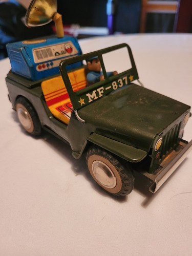Tin plated model jeep - tin, wiith