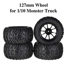 4Pcs 127mm Wheel Rim and Tyres Tires for 1/10 Monster Truck RC Car Off-road Car