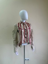 Marithe Francois Girbaud Womens Striped Button Up Avant Garde Jacket Size 40