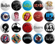 20 x Classic Rock Bands BUTTON