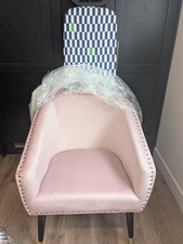 Rose Pink Velvet tub chair