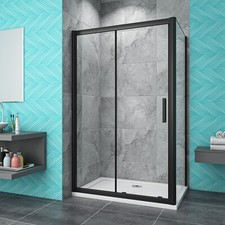 Black Frame Sliding Shower