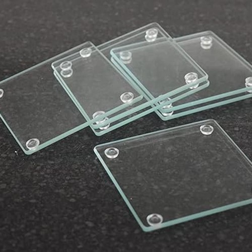 Square clear glass - square, coaster