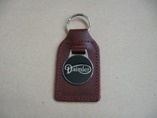 Daimler 104 Sportsman Key Ring with Dark Red Leather Fob & enamel Badge New