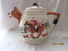 Portland Pottery Fox Hunting  Vintage Teapot
