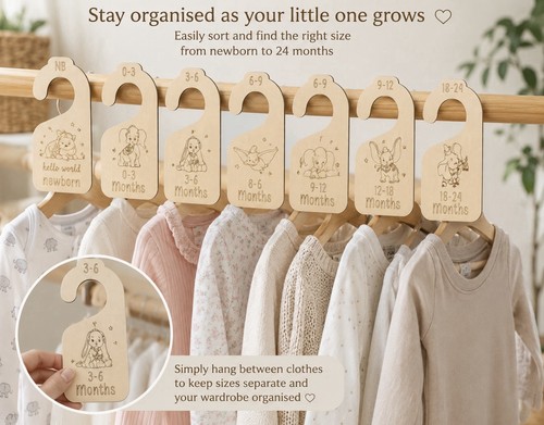Wooden baby wardrobe dividers - wooden,