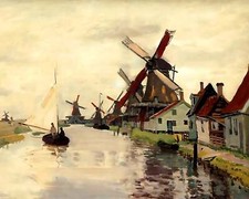 Windmills in Holland Painting