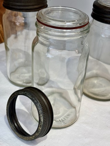 Vintage glass jars with - glass,