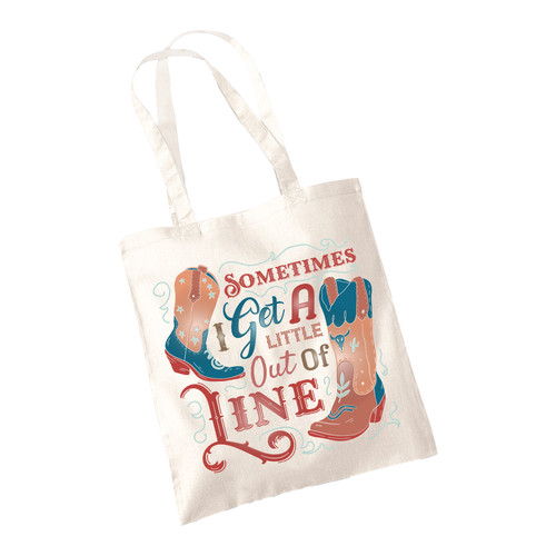 Line dancing cowboy boots tote - line,