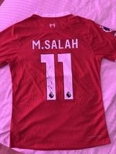 Signed Liverpool Shirt by Mo Salah with Coa Ready to Frame