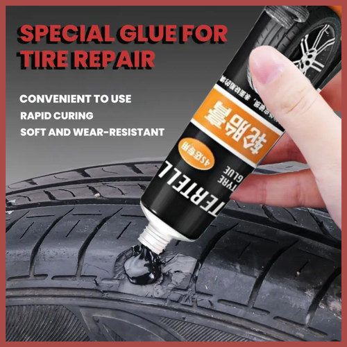 Tire repair black glue - tire,