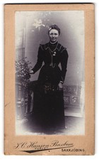 Photograph J. G. Hansen Buxbom, Saxkjobing, Torvet, Lady with Necklace 