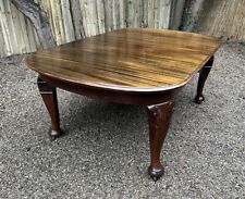 Antique Edwardian Dining Table Carved Solid Mahogany Wind Out 6-8 Seater