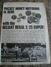 POCKET MONEY MOTORING RELIANT REGAL OLD COINS 1966 POSTER ADVERT A4 SIZE FILE 10