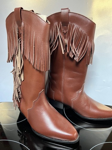 Cowboy boots brown leather - boots,