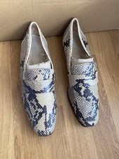 DAVID JONES LADIES SNAKEPRINT LEATHER LOAFER SHOES SIZE 38.5 EUR, 5.5 UK