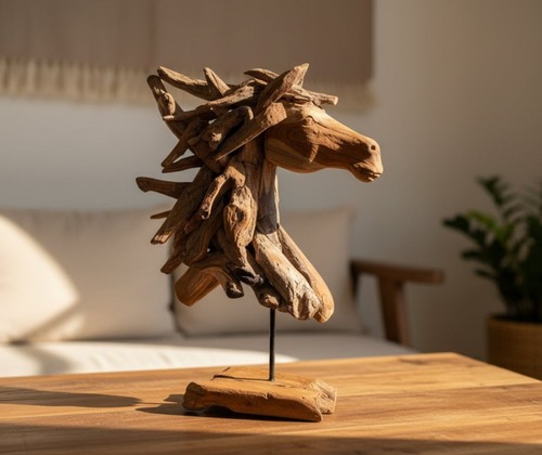 Tall horse head sculpture - horse,