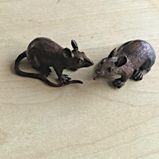 Bronze Rats Mice Brown Figures