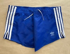VTG ADIDAS nylon shorts Blue WEST GERMANY sprinter  Glanz Shiny Gay D5 32-38”