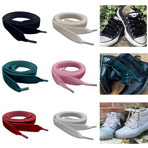 Velvet shoe laces flat ribbon - shoe,