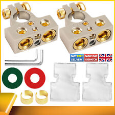 2X Car Battery Terminal Connectors 2/4/8/10 AWG Positive Negative Clamps Shims