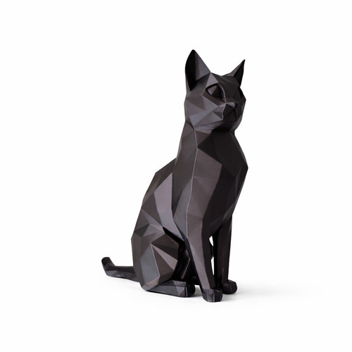 Low poly cat sculpture - low,