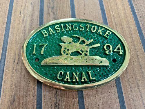 Basingstoke canal brass plate - brass,