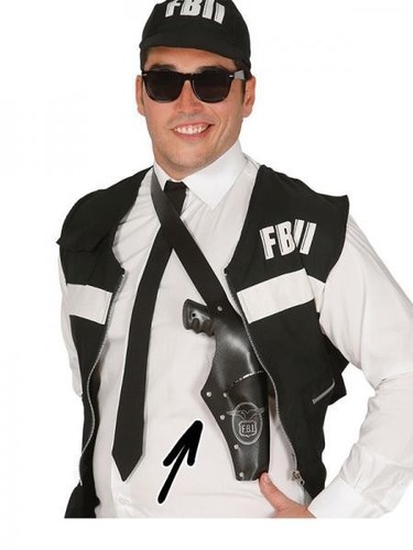 Black leather look - fbi, gun