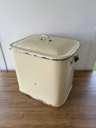 Vintage large enamel bread - vintage,