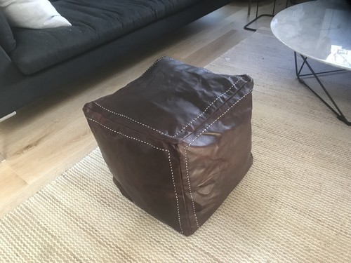 Square moroccan leather - moroccan,