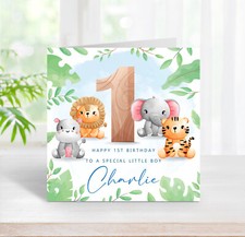 1st Birthday Card Jungle
