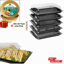 5x Buffet Platters with Lids Medium Reusable Food Serving Catering Party Trays