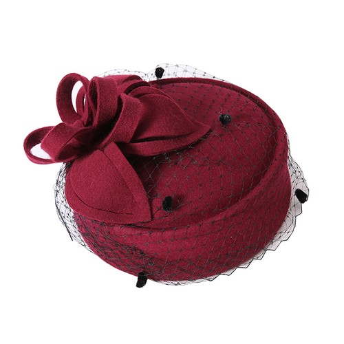 Royal pillbox hat mesh veil - hat,