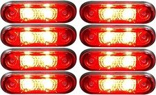 8x Flush Fit 2 Led Red Rear