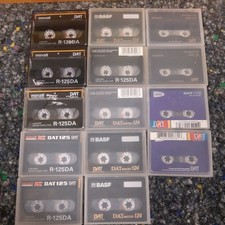 14 Deleted DAT Cartridges - Length: 125 Minutes from Various Manufacturers