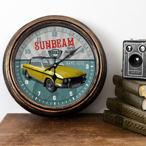 Personalised car clock sunbeam - clock,