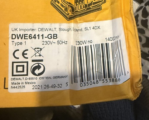 Dewalt dwe6411 240v 4 - dewalt, 1/4