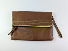 Boden Tan Leather Wristlet Clutch Bag 24cm X 19cm